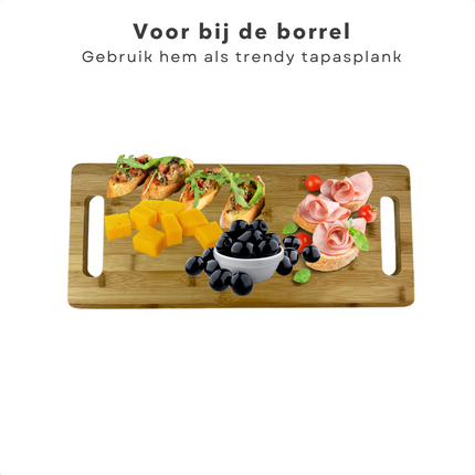 Cheqo® XL Borrelplank - Serveerplank - Tapasplank - Ontbijttafel - Ontbijt op Bed - Multifunctioneel - Uitklapbaar Borrelplank