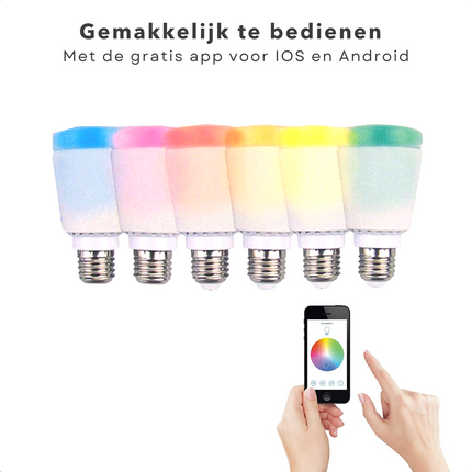 Cheqo® Smart Lampen - Lampenset - LED - Smart Led Spots - WiFi LED Verlichting - Inclusief WiFi Brug - RGB - E-27 - 2 Stuks LED Lampen