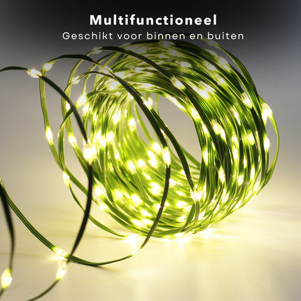 Cheqo® Draadverlichting - Kerstverlichting - Kerstlampjes - Kerstboomverlichting -  Lampjes Slinger - Lichtsnoer - LED Lampjes voor Binnen en Buiten - 24 Meter - 800 LED - Extra Warm Wit Kerstboomverlichting