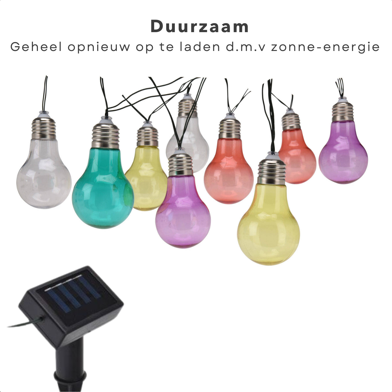 Garden Of Eden - Solar Lichtsnoer Voor Binnen Of Buiten Op Zonne Energie Multicolour 13m Met App En Bluetooth En Afstandsbediening 30 Lampjes Garden Of Eden - Solar Lichtsnoer Voor Binnen Of Buiten Op Zonne Energie Multicolour 13m Met App En Bluetooth En Afstandsbediening 30 Lampjes