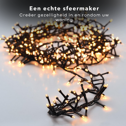 Cheqo® Kerstboomverlichting - Lichtsnoer - Kerstlampjes - Led Verlichting - Kerstverlichting - 180 LED - 13.5 meter - Binnen en Buiten - Extra Warm Wit Kerstboomverlichting