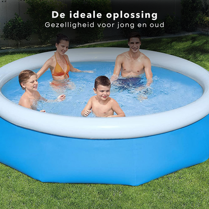 Cheqo® Fast-Pool - Opblaasbaar Zwembad - Zwembad - Opblaasbad - 305cm x 76cm - Met Tritech-zijwanden, 3-laags Heavy Duty PVC & Polyester - Eenvoudig te plaatsen, Snel & Simpel op te zetten in 10 minuten - 3.638L Waterinhoud Opblaas Zwembad