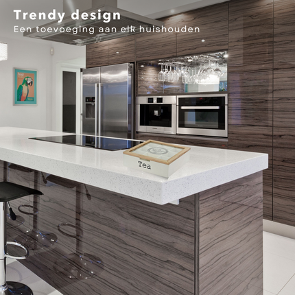 Cheqo® Theekist - Theedoos - 9 vakken - MDF Theekist