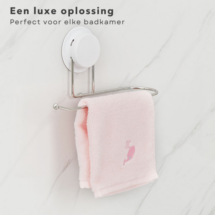 Cheqo® Handdoekhouder - Handdoekrek - Handdoek Houder met Zuignap - Tot 5kg Handdoekhouder