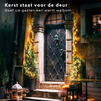 Cheqo® Kerstboomverlichting - Micro Clusterverlichting - Kerstlampjes - Led Verlichting - Kerstverlichting voor Binnen en Buiten - 1800 LED's - 36 Meter - Warm Wit Clusterverlichting