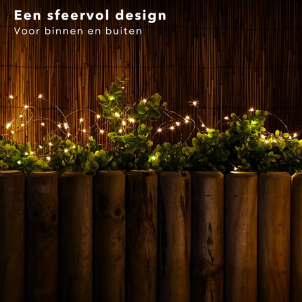 Cheqo® Draadverlichting - Kerstverlichting - Kerstlampjes - Kerstboomverlichting -  Lampjes Slinger - Lichtsnoer - LED Lampjes voor Binnen en Buiten - 80LED - Extra Warm Wit Lichtsnoer