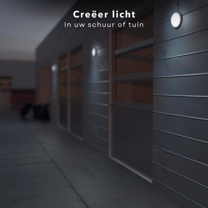 Cheqo® LED Wandlamp - Buitenlamp - Tuinlamp - Multifunctioneel - Badkamerlamp - 6w - ø15.6cm - 220-240v - Zonder Adapter Wandlamp