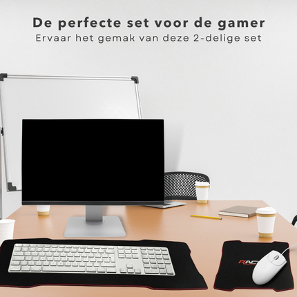 Cheqo® Gaming Muismat Set - Gaming Keyboardmat - 2 Stuks - Keyboard Mat en Muis Mat voor Gamen - Waterafstotend Gaming muismatten