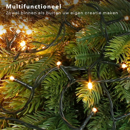 Cheqo® Kerstboomverlichting - Micro Clusterverlichting - Kerstlampjes - Led Verlichting - Kerstverlichting voor Binnen en Buiten - 2400 LED's - 48 Meter - Extra Warm Wit Clusterverlichting