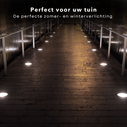 Cheqo® RVS Grondspot - Waterdicht IP65 - Buitenverlichting - Buitenlamp - GU10 - 11x11cm - Tuinverlichting Grondspot