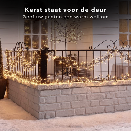 Cheqo® Kerstboomverlichting - Lichtsnoer - Kerstlampjes - Led Verlichting - Kerstverlichting voor Binnen en Buiten - 80 LED - 6m - Warm Wit Kerstboomverlichting