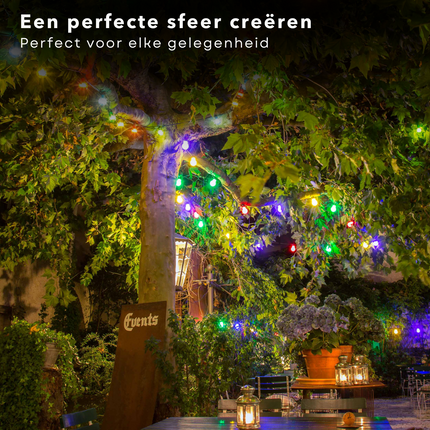 Cheqo® Multicolor Lichtsnoer - Sfeerverlichting - Lampjes Slinger - Lichtslinger Voor Binnen en Buiten - 80 LED - 14.50 Meter - Energiezuinig Lichtsnoeren