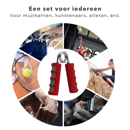 Cheqo® Handtrainers - Handknijpers - Handgrippers - Handgrips - Knijphalter - Griptraining - Vingertrainer - Onderarm Trainer - Pols Trainer - Knijphalters - 2 Stuks Handtrainer
