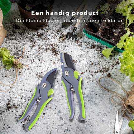 Cheqo® Snoeischaren Set - Snoeiset - Aambeeld Snoeischaar - ILAG® Coating - Koolstofstaal - 2 Stuks Snoeischaar