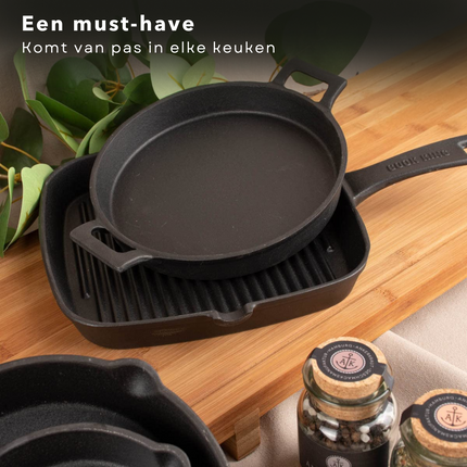 Cheqo® Tapas Cocottes - Braadpan - Gietijzeren Pan - Ovenschotel - Ø20cm Koekenpan