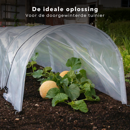 Cheqo® Kweekkas Tunnel - Kweektunnel - Tuintunnel - 300 x 45 x 45 cm - Zonder Bodem - Met 6 Stalen Bogen Kweektunnel