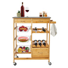 Cheqo® Luxe Keukentrolley - Serveerwagen - Keukenrek Verrijdbaar - Stevige Wieltjes - 66x36x84cm Keukentrolley