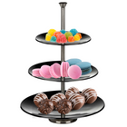 Cheqo® Glanzende Etagère - Serveerplank - Serveertoren - RVS - 3 laags Etagere