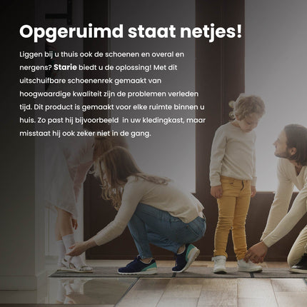 Cheqo® Stevige Schoenenrek Uitschuifbaar - Opbergrek - Schoenen Rek - Opbergsysteem - 61 tot 115 cm - 3 laags Schoenenrek