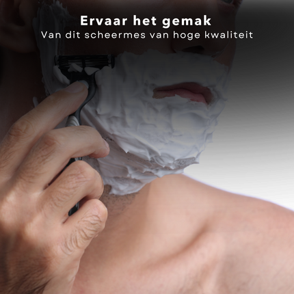 Cheqo® Scheermesjes voor Heren - Houder + 21 Mesjes - Scheermes - 3 Blades - Easy Grip Handvat - Roestvrijstaal - Voor Een Zachte Gladde Huid Scheermesjes