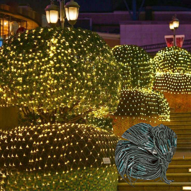 Cheqo® Buxus Netverlichting - Boomverlichting - Kerstverlichting - Lichtnet voor Binnen en Buiten - 144 LED - Warm Wit Lichtnet