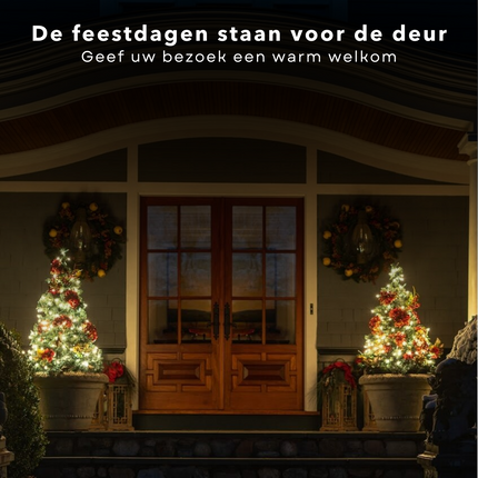 Cheqo® Solar Lichtsnoer - 400 LED - 24m + 4m - 6 cm - Warm Wit - Aan/Uit & Flits - Bewaarbox - Voor Buiten - Feestverlichting - Sfeerverlichting - Kerstverlichting - Lange Levensduur Lichtsnoeren