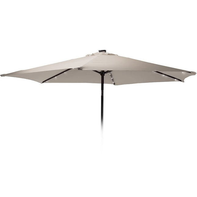 Cheqo® Luxe Parasol met LED-verlichting - Tuinparasol met Licht -270cm - Taupe Parasols & Rain Umbrellas